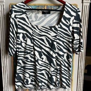 Tahari Zebra Print with Square Neck Line